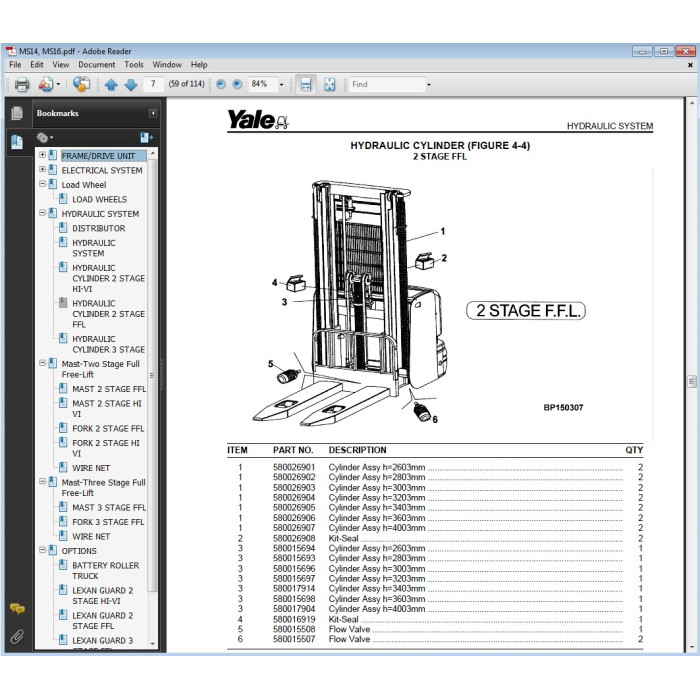 YALE FORKLIFT EPC SPARE PARTS CATALOG